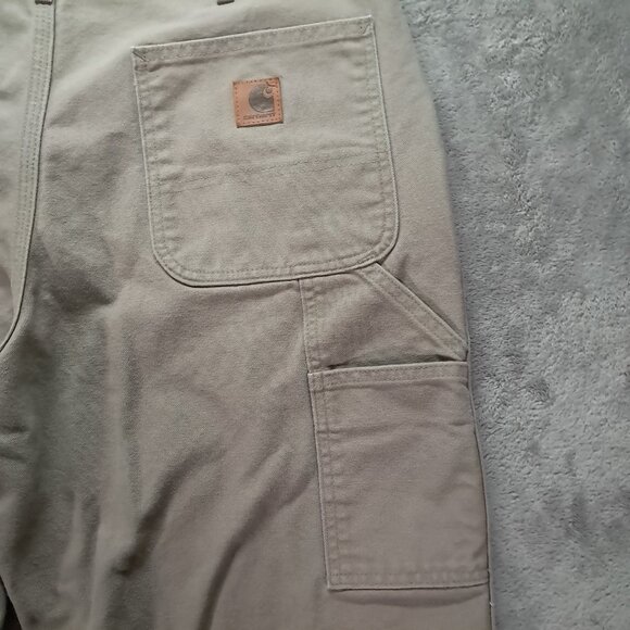 Carhartt Carpenter Pant Men 36x29, Tag 36x30 Dungaree Fit Canvas Beige B11 DES - Picture 8 of 15